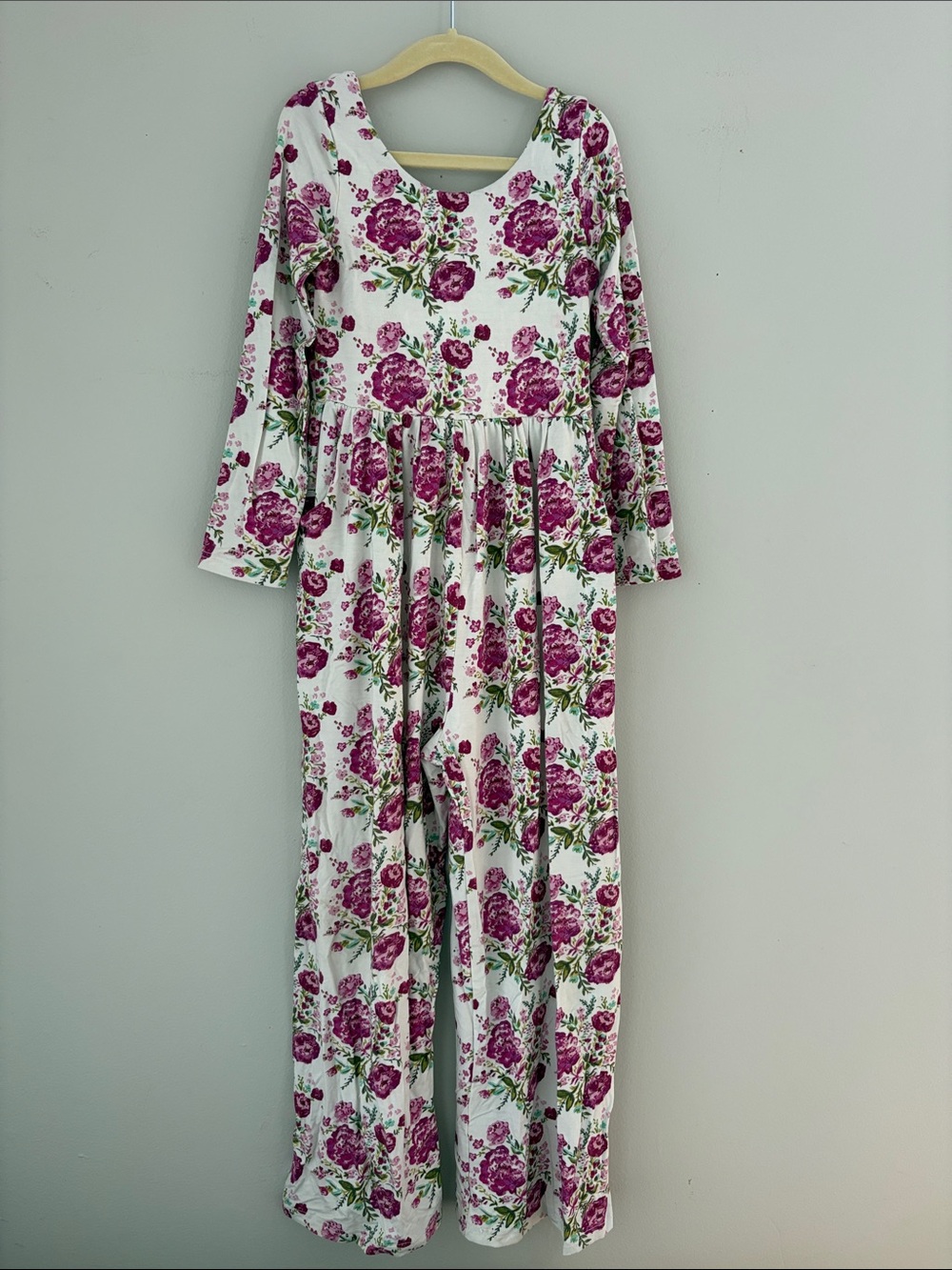 SweetHoney White Floral Long-Sleeve Leggy Romper